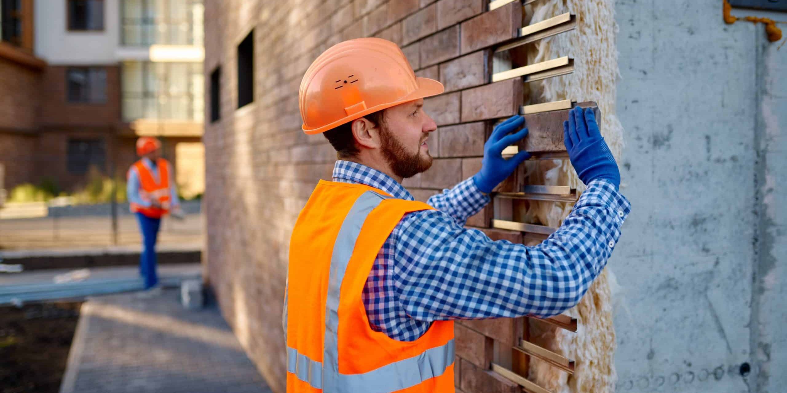 Worker cladding stone for external wall warming Siding Fort Collins CO