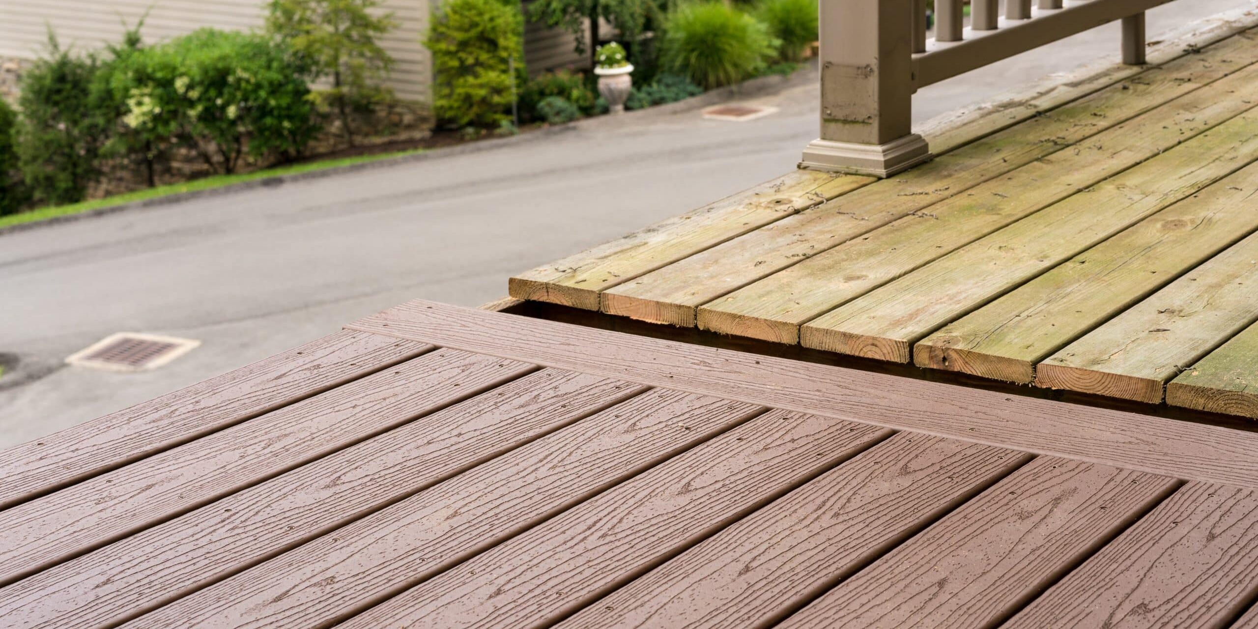 Replacement of old wooden deck with composite material Deck Replacement Fort Collins CO