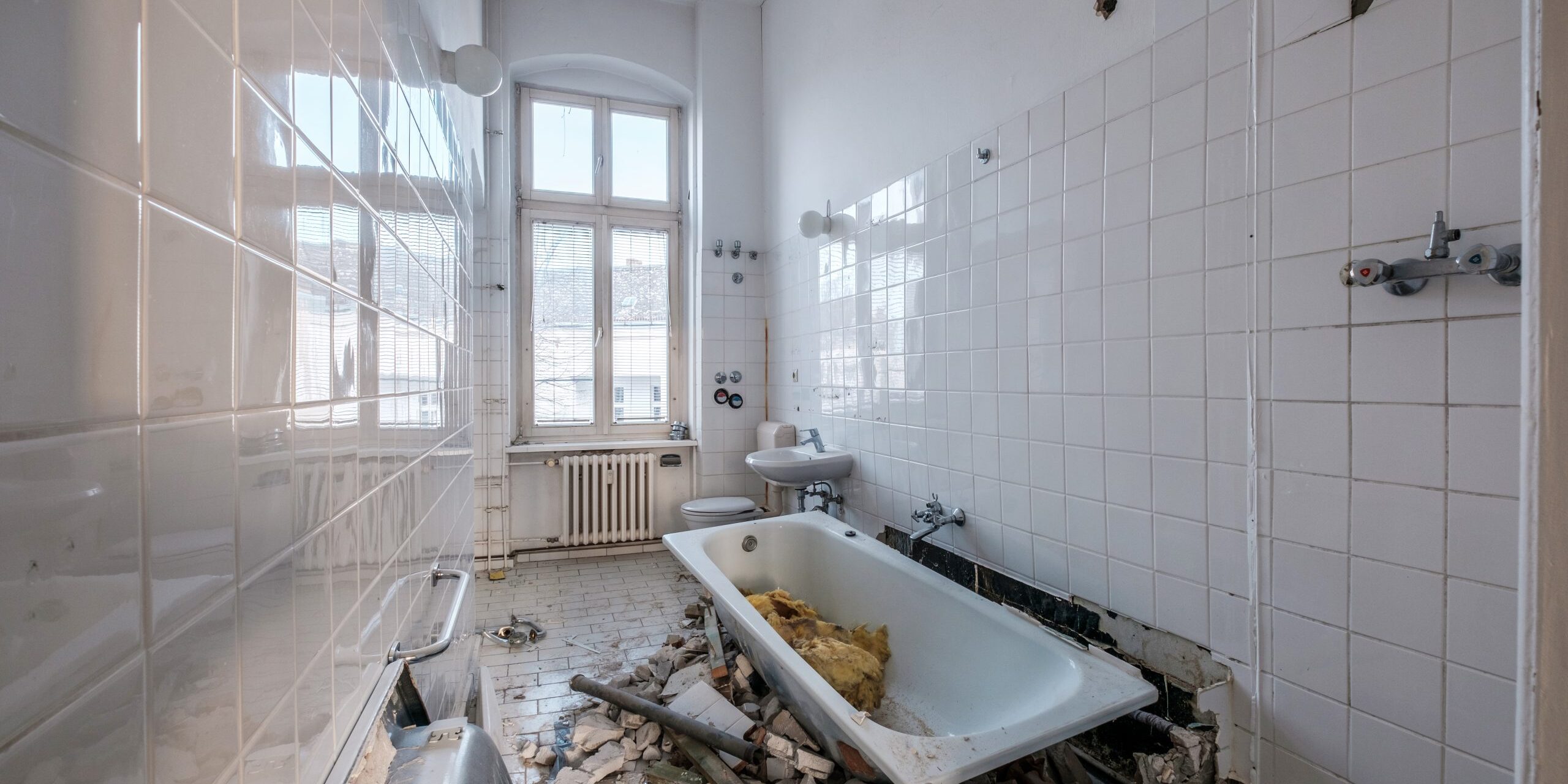 old bathroom during renovation – flat renovation concept – Bathroom Remodeling Services Fort Collins CO